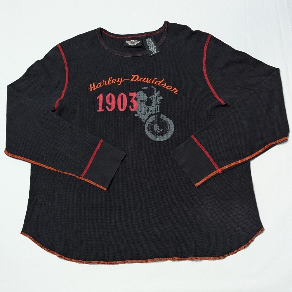 Harley Davidson Women's Shirt Long Sleeve Motorcycle Embroidered Plus Size‎ 1X